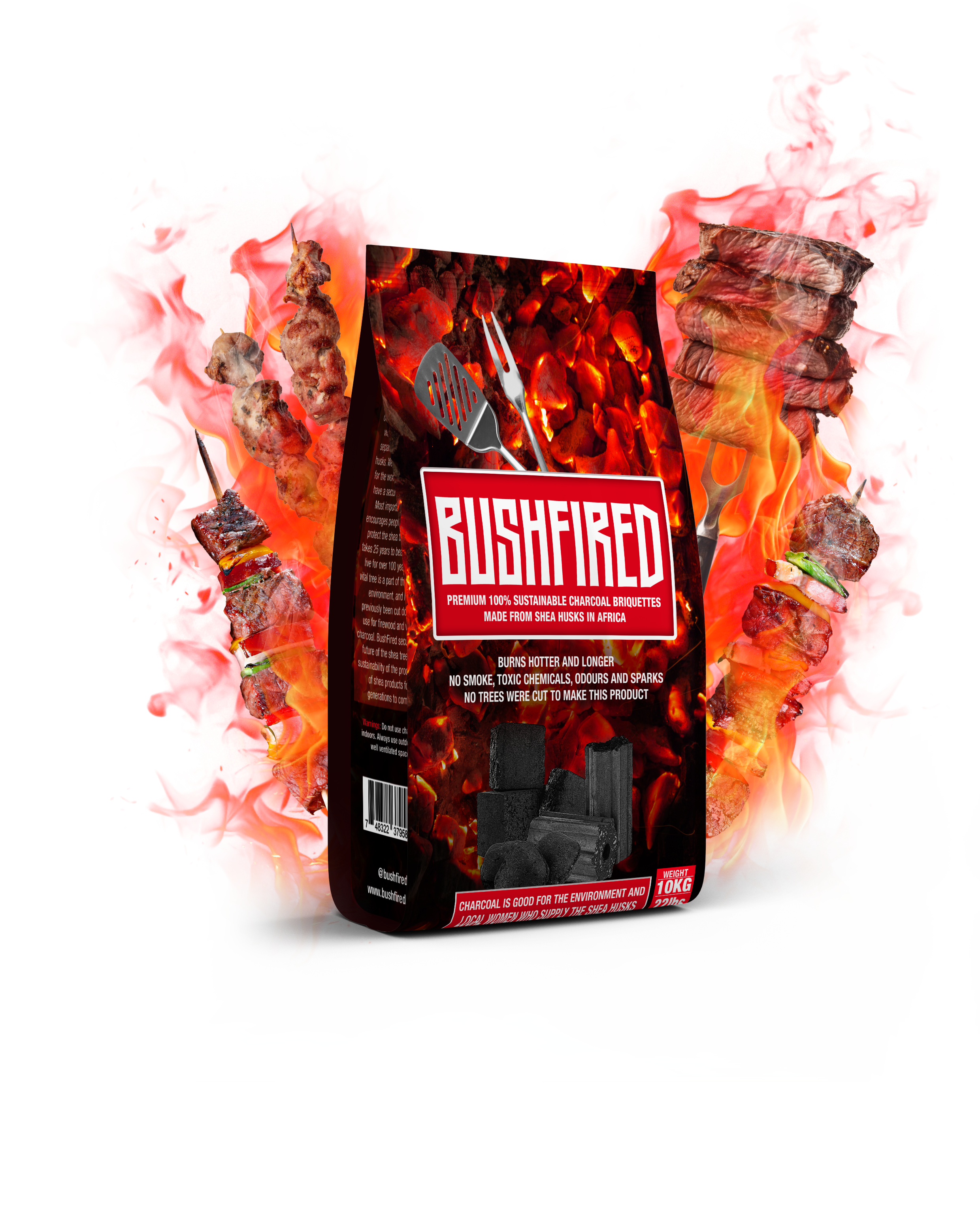 10KG Bushfired Charcoal Briquettes