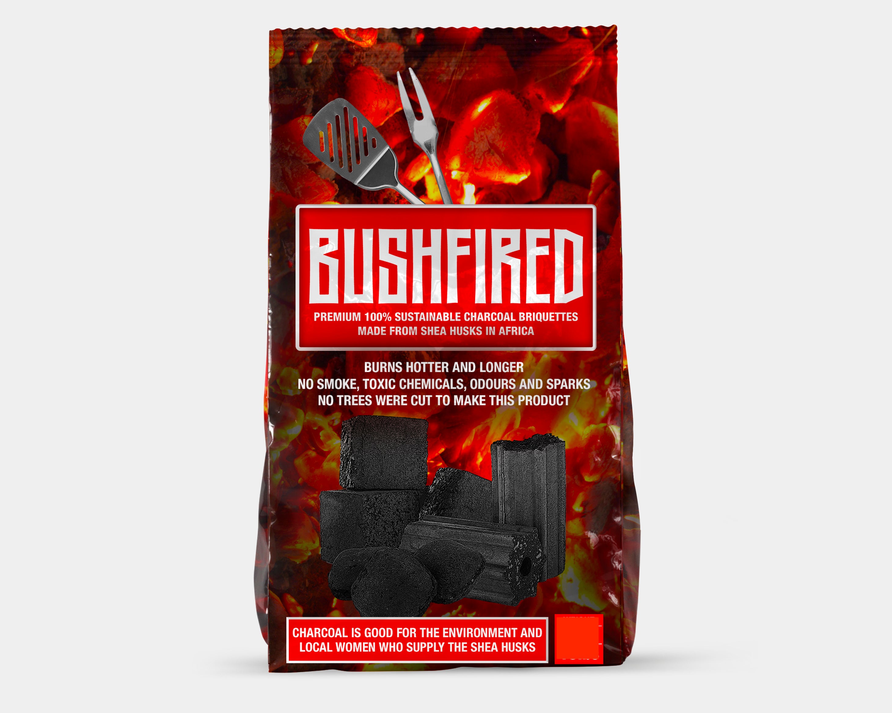 10KG Bushfired Charcoal Briquettes